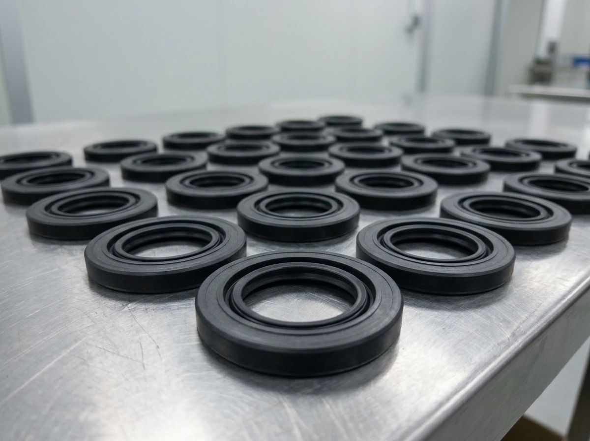 Moulded rubber lip seals arranged on a stainless-steel