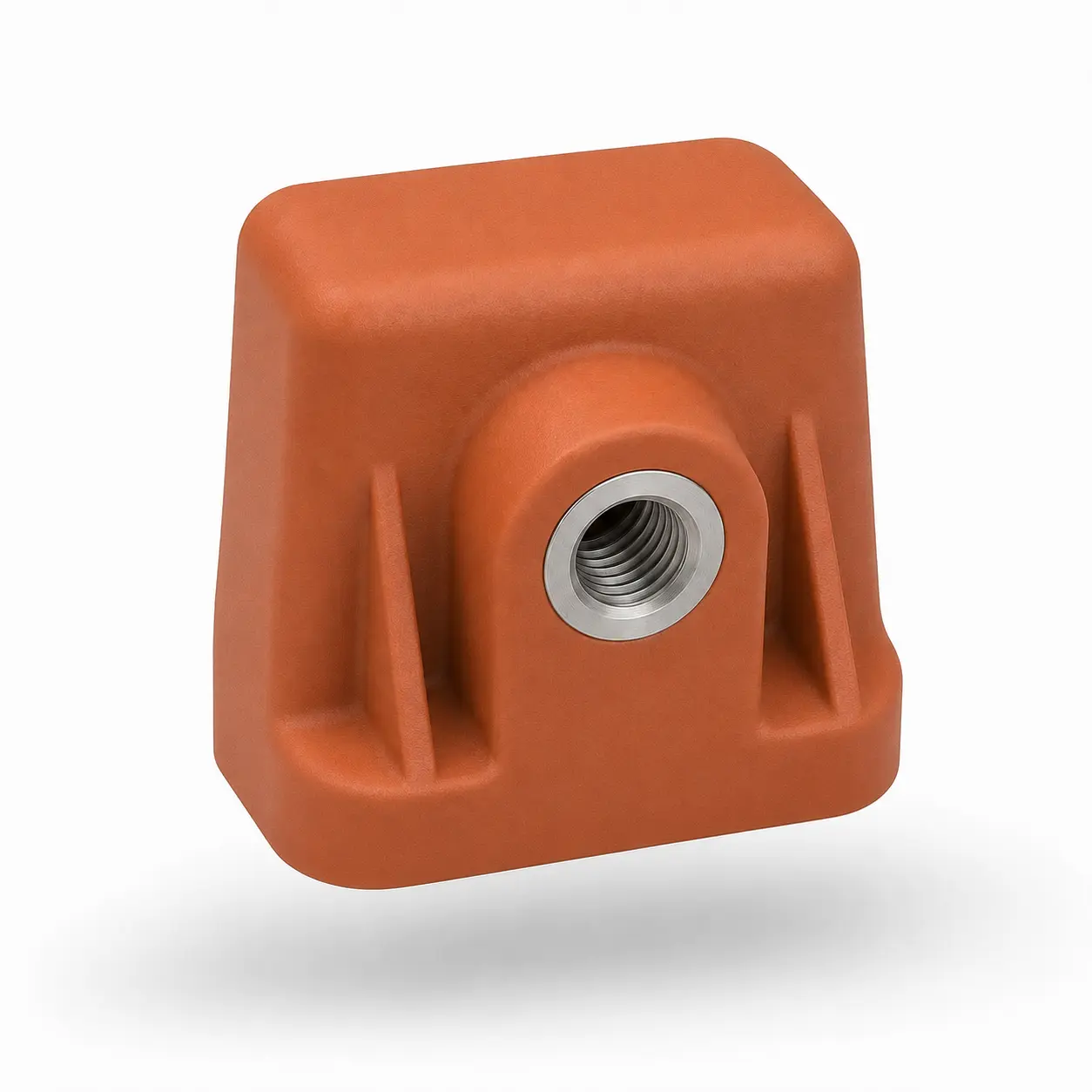 Terracotta insert-moulded housing with a stainless steel threaded insert